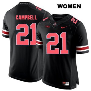 Women's NCAA Ohio State Buckeyes Parris Campbell #21 College Stitched Authentic Nike Red Number Black Football Jersey VN20F52ZX